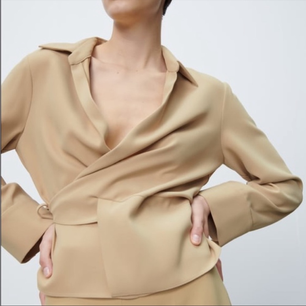 Zara flowy wrap blouse